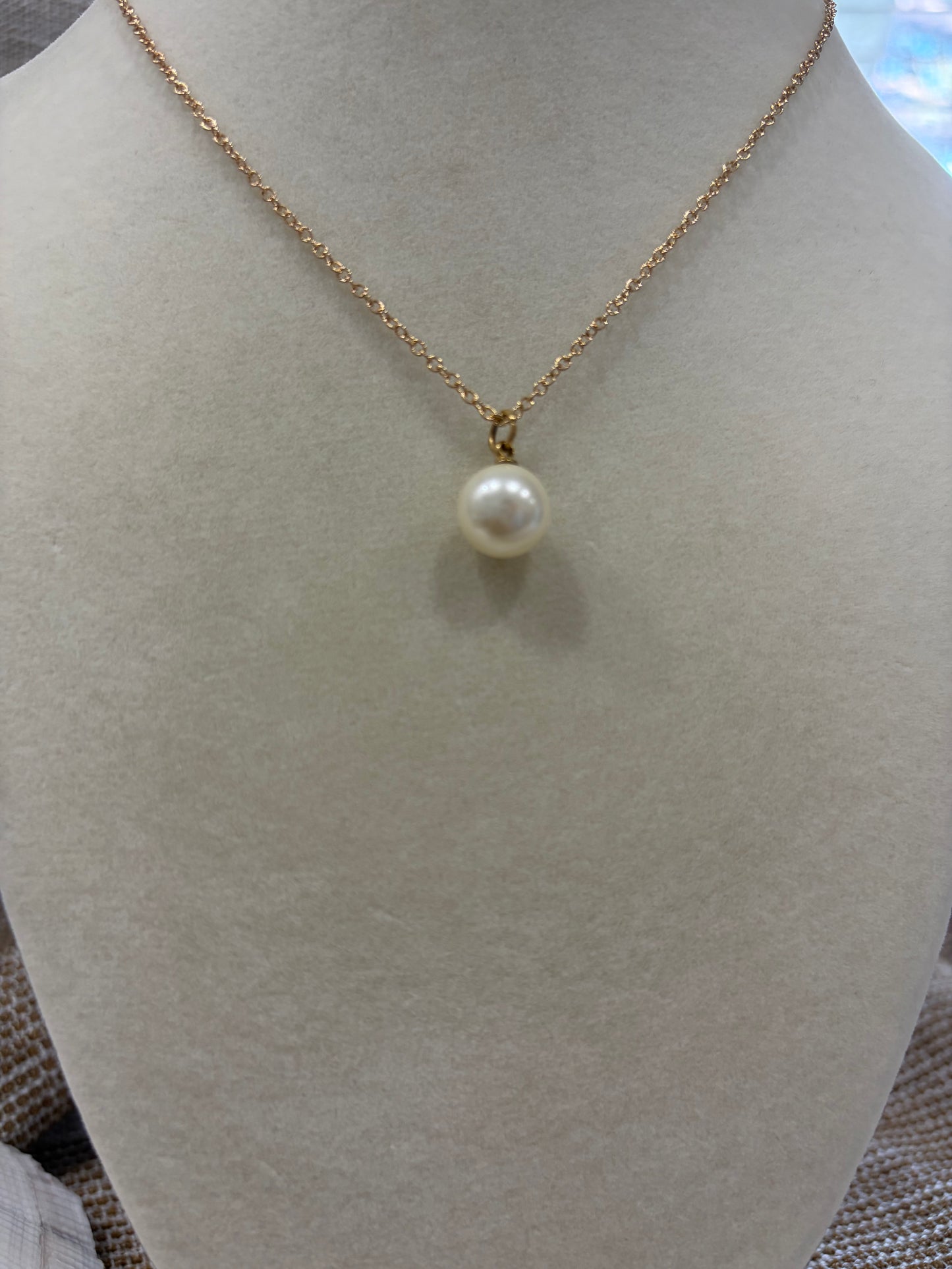 Vermeil Pearl Pendant Necklace