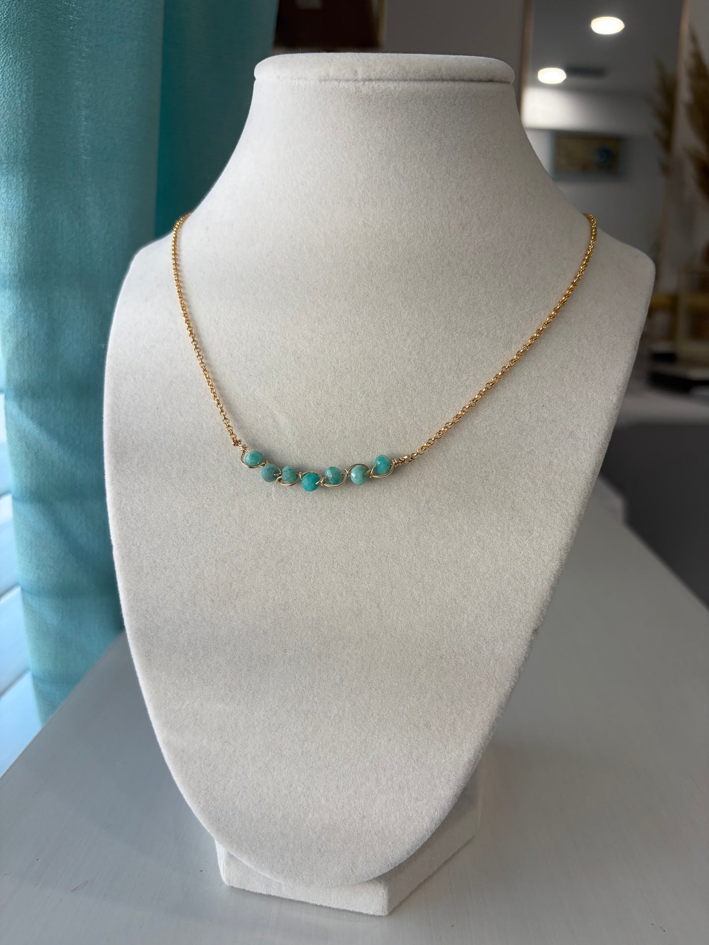 Amazonite beaded necklace 14K Gold-Filled