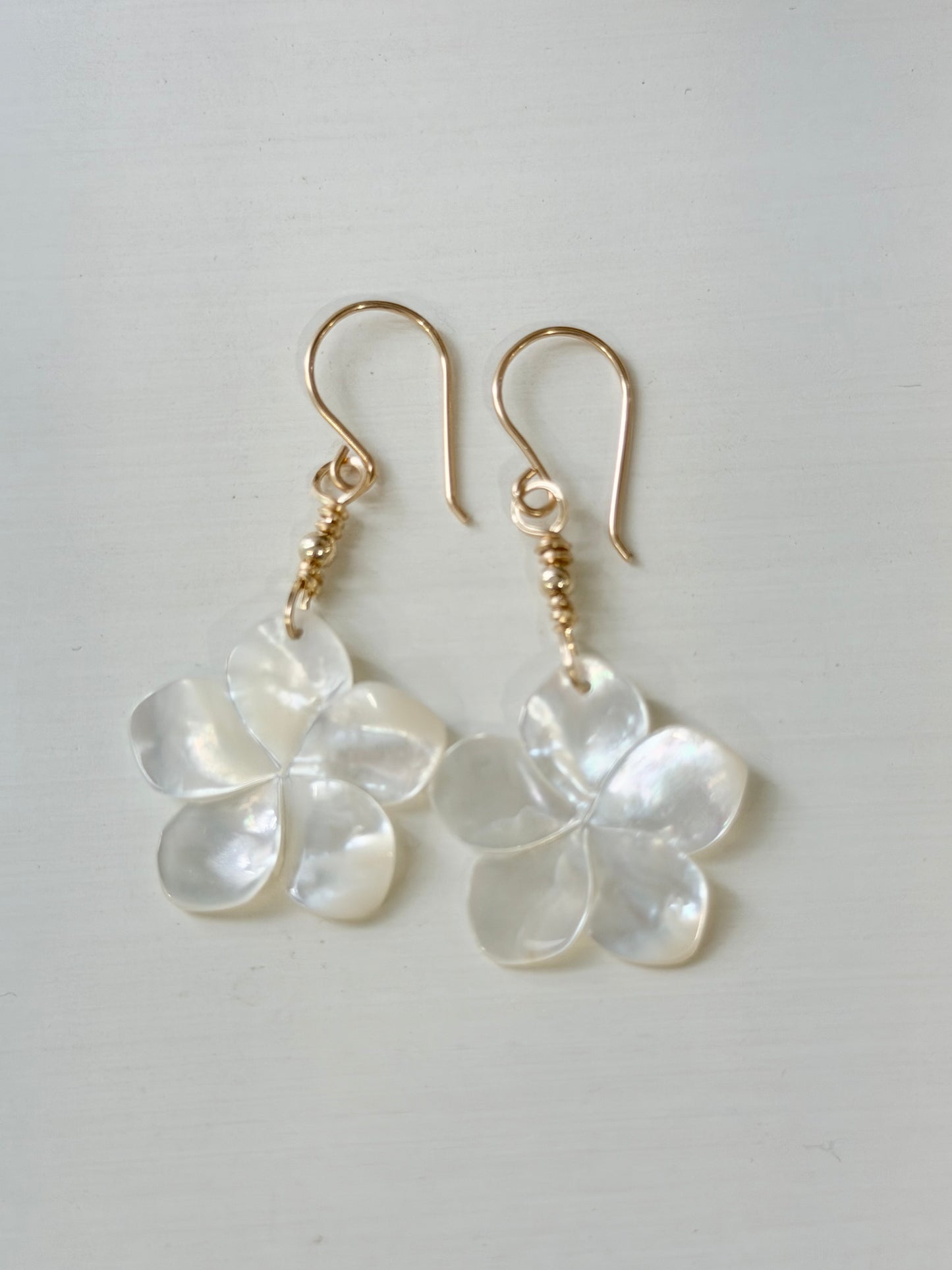 Coastal Flower Earrings With Gold Bead Accent