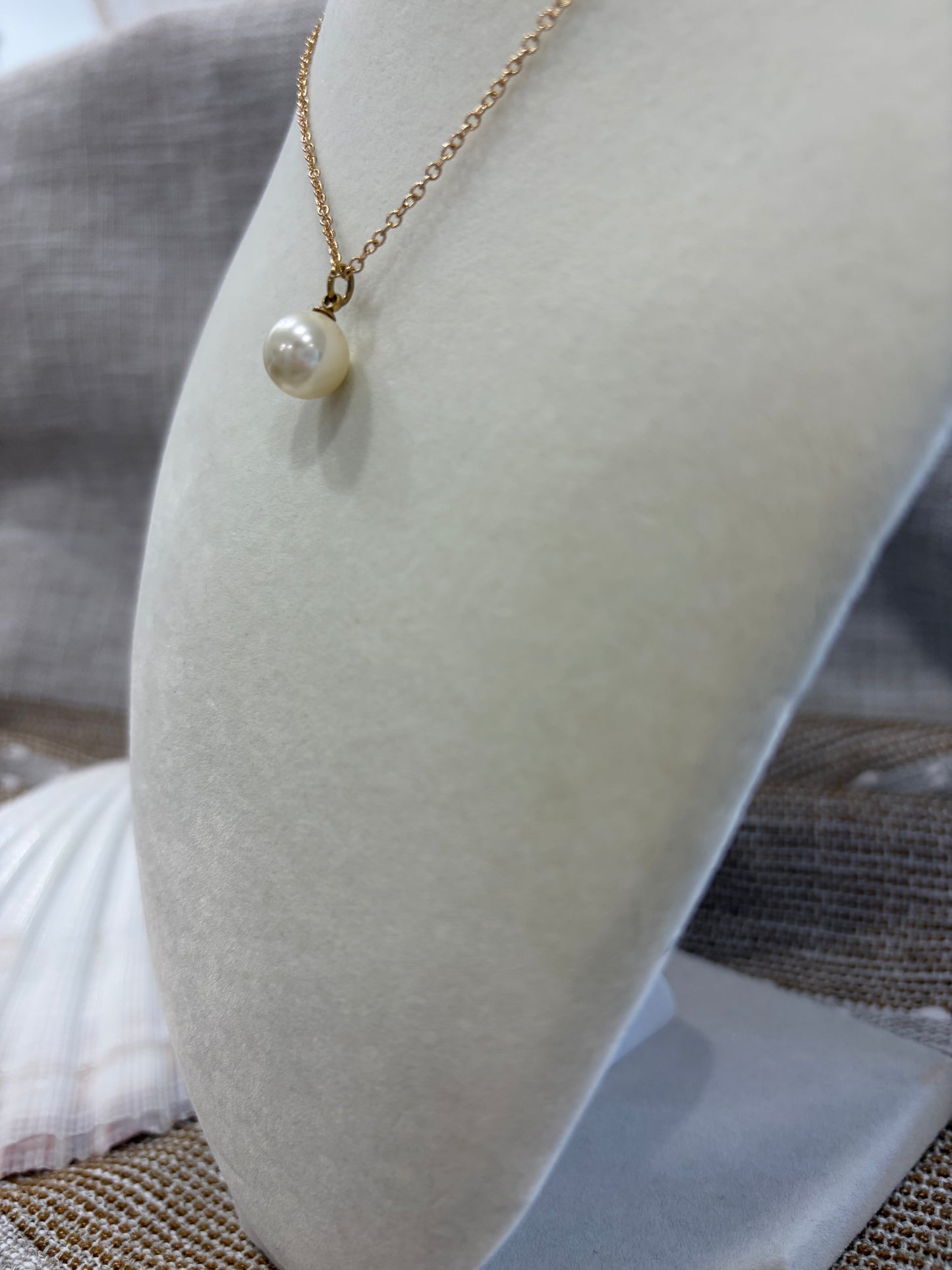 Vermeil Pearl Pendant Necklace