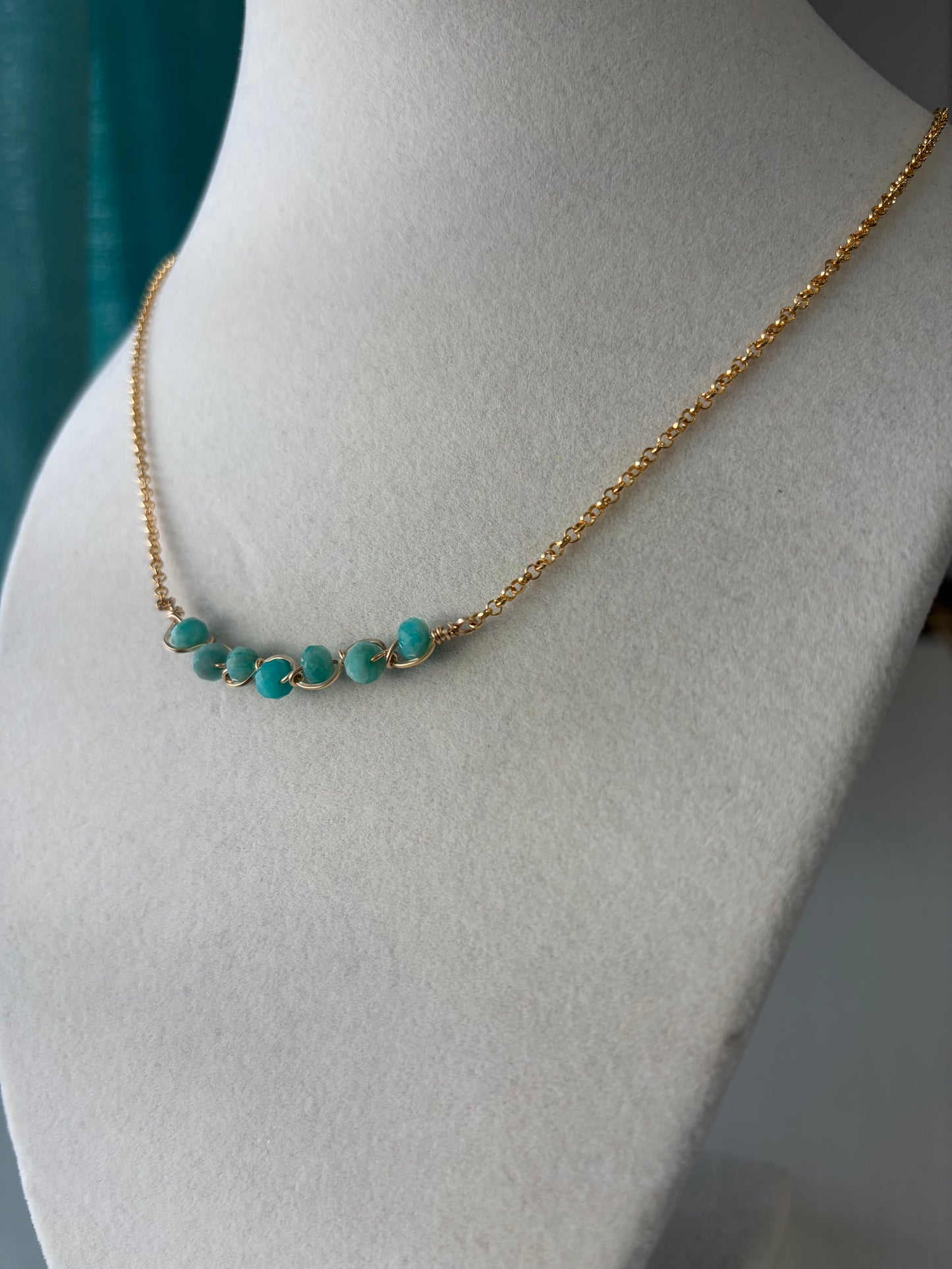 Amazonite beaded necklace 14K Gold-Filled