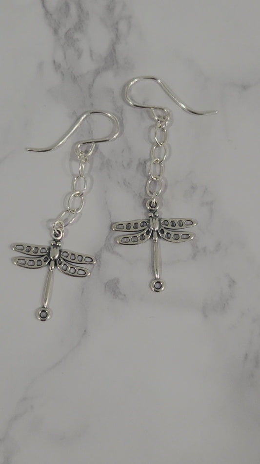 Dragonfly Earrings Sterling Silver
