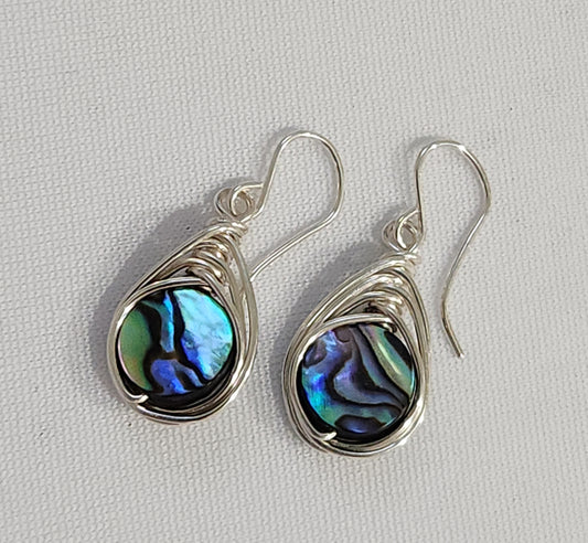 Abalone Earrings Sterling Silver