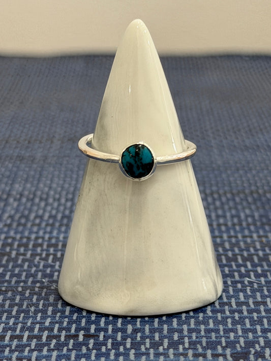 Sterling silver turquoise ring handcrafted by Terra Handcrafted in Destin, Florida