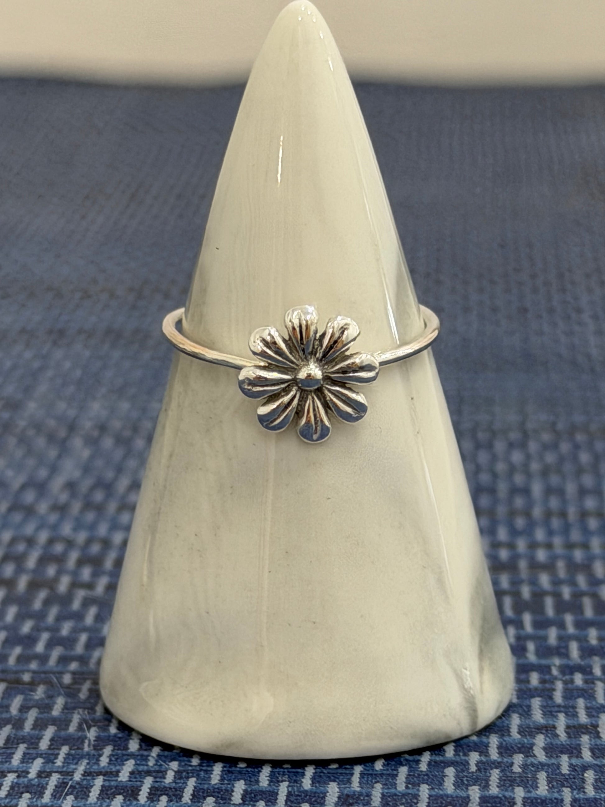 Sterling silver wildflower ring handcrafted by Terra Handcrafted in Destin, Florida