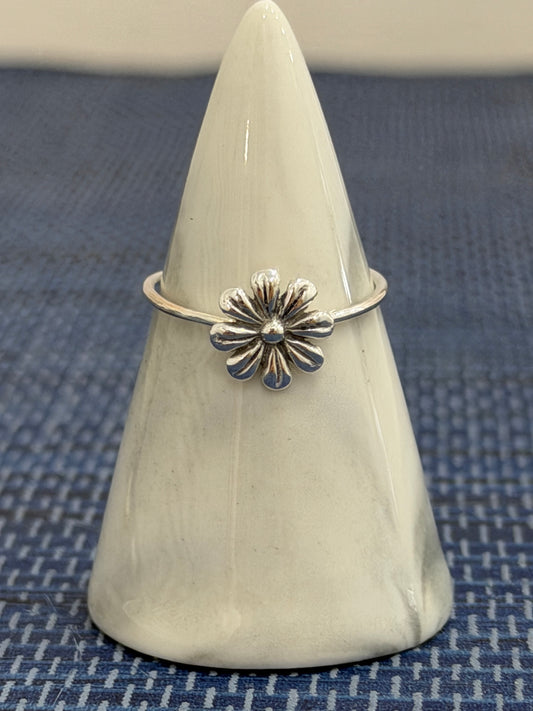 Sterling silver wildflower ring handcrafted by Terra Handcrafted in Destin, Florida